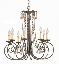 Crystorama 5208-DR-GT-MWP - Crystorama Soho 8 Light Golden Teak Crystal Chandelier