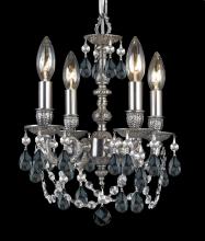 Crystorama 5504-PW-BK-MWP - Crystorama Gramercy 4 Light Black Crystal Pewter Mini Chandelier