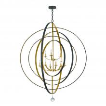 Crystorama 587-EB-GA - Luna 9 Light English Bronze + Antique Gold Chandelier