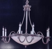 Crystorama 9108-PW - Crystorama Natural Alabaster 13 Light Pewter Chandelier