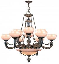 Crystorama 969-BZ - Natural Alabaster 15 Light Bronze Chandelier