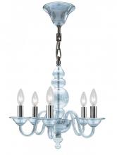 Crystorama 9845-CH-CG - Crystorama Harper 5 Light Cognac Glass Chrome Mini Chandelier