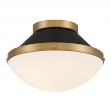 Crystorama XAN-8001-VG-MK - Xander 1 Light Vibrant Gold + Matte Black Flush Mount