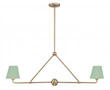 Crystorama XAV-B9302-VG-GR - Xavier 2 Light Vibrant Gold + Green Chandelier