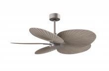 Matthews Fan Company AKTP-BN-GA - Alessandra Tropical 5-blade ceiling fan in Brushed Nickel and Gray Ash blades.