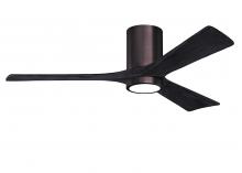 Matthews Fan Company IR3HLK-BB-BK-52 - Irene-3HLK three-blade flush mount paddle fan in Brushed Bronze finish with 52” solid matte blac