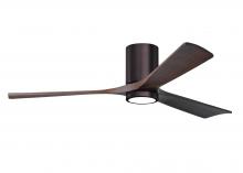 Matthews Fan Company IR3HLK-BB-WA-60 - Irene-3HLK three-blade flush mount paddle fan in Brushed Bronze finish with 60” solid walnut ton