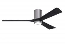 Matthews Fan Company IR3HLK-BP-BK-60 - Irene-3HLK three-blade flush mount paddle fan in Brushed Pewter finish with 60” Matte Black tone