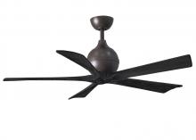 Matthews Fan Company IR5-TB-BK-52 - Irene-5 five-blade paddle fan in Textured Bronze finish with 52" solid matte black wood blades