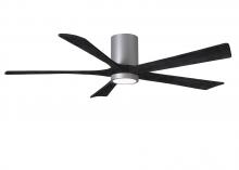 Matthews Fan Company IR5HLK-BN-BK-60 - IR5HLK five-blade flush mount paddle fan in Brushed Nickel finish with 60” solid matte black woo