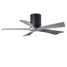 Matthews Fan Company IR5H-BK-BW-60 - Irene-5H five-blade flush mount paddle fan in Matte Black finish with 60” solid barn wood tone b