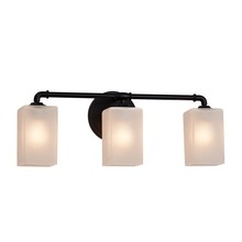 Justice Design Group FSN-8463-15-FRCR-MBLK - Bronx 3-Light Bath Bar