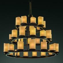 Justice Design Group CNDL-8712-10-AMBR-DBRZ - Dakota 36-Light 3-Tier Ring Chandelier