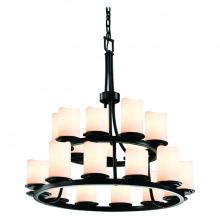 Justice Design Group CNDL-8767-14-CREM-MBLK-LED21-14700 - Dakota 21-Light 2-Tier Ring LED Chandelier