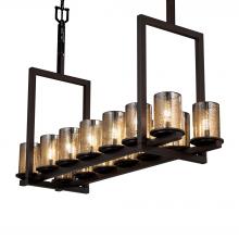 Justice Design Group FSN-8769-10-MROR-DBRZ-LED14-9800 - Dakota 14-Light Bridge LED Chandelier (Short)