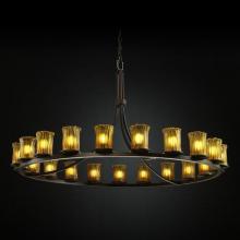 Justice Design Group GLA-8716-16-WHTW-MBLK - Dakota 21-Light 1-Tier Ring Chandelier