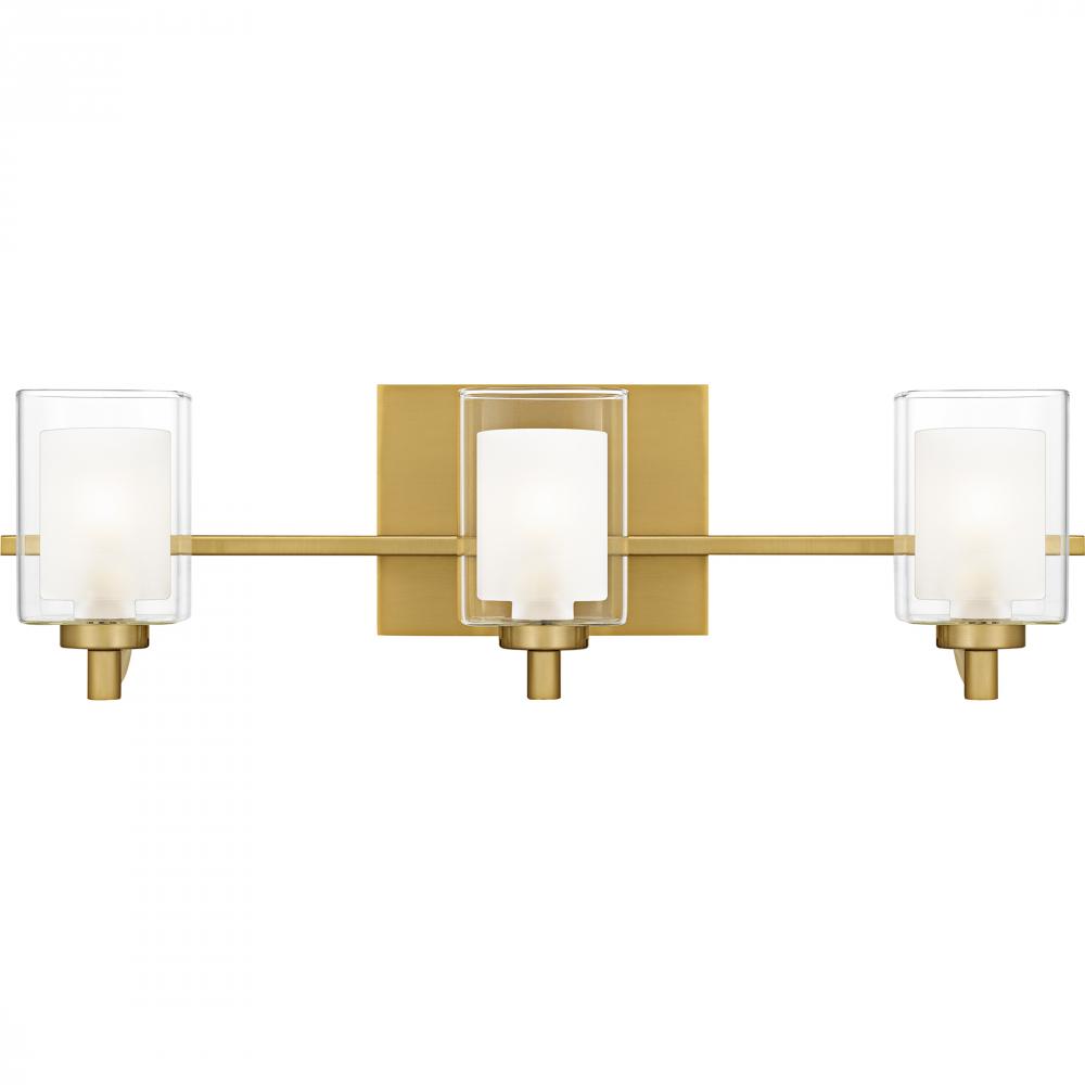 Kolt 3-Light Brushed Gold Bath Light