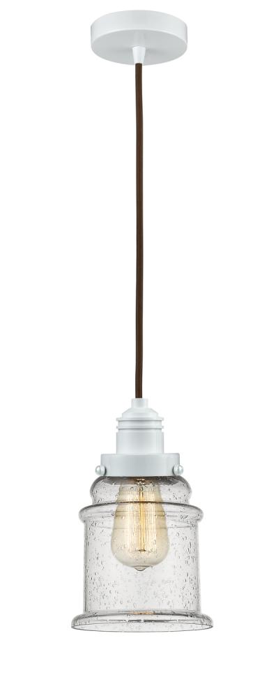 Winchester - 1 Light - 8 inch - White - Cord hung - Mini Pendant