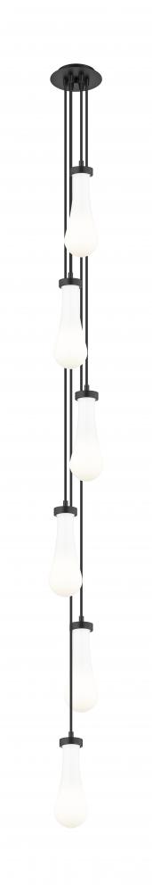 Owego - 6 Light - 7 inch - Brushed Matte Black - Multi Pendant