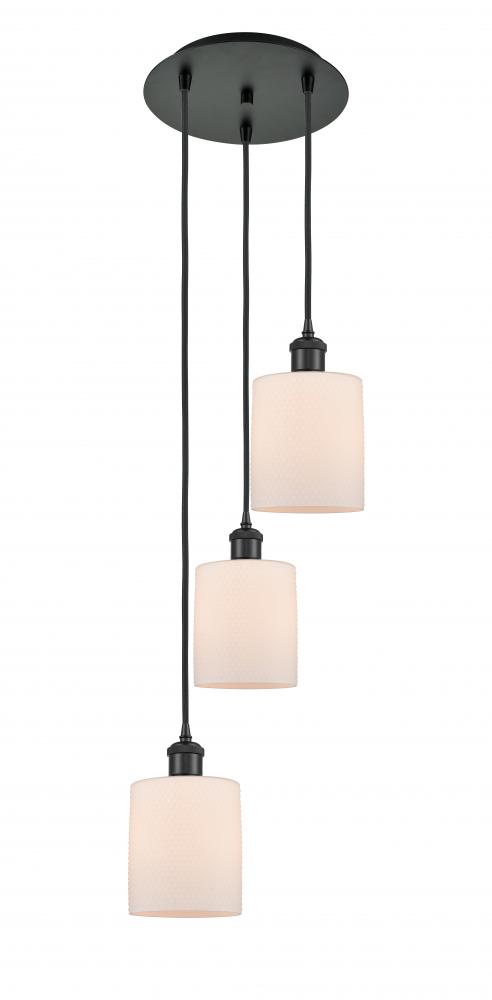 Cobbleskill - 3 Light - 12 inch - Matte Black - Cord Hung - Multi Pendant