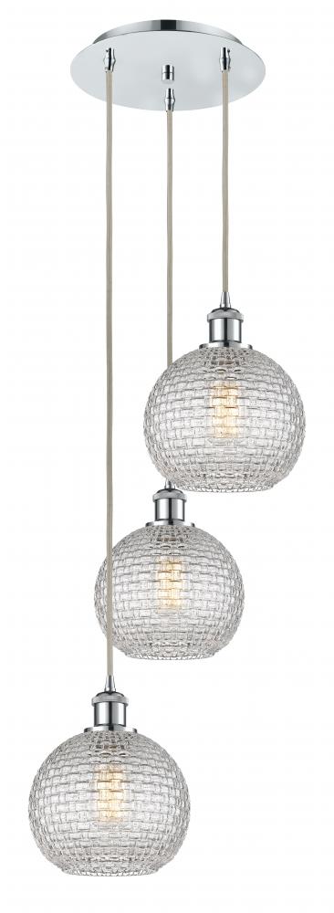 Athens - 3 Light - 15 inch - Polished Chrome - Cord Hung - Multi Pendant