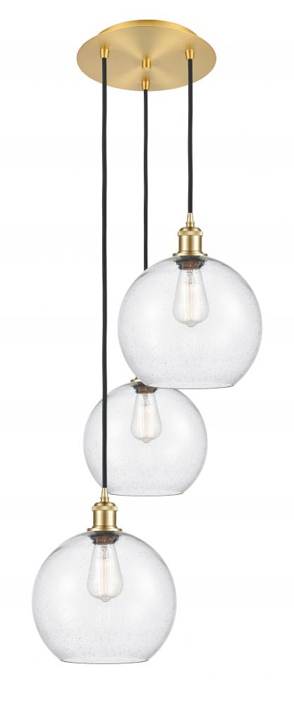 Athens - 3 Light - 17 inch - Satin Gold - Cord Hung - Multi Pendant