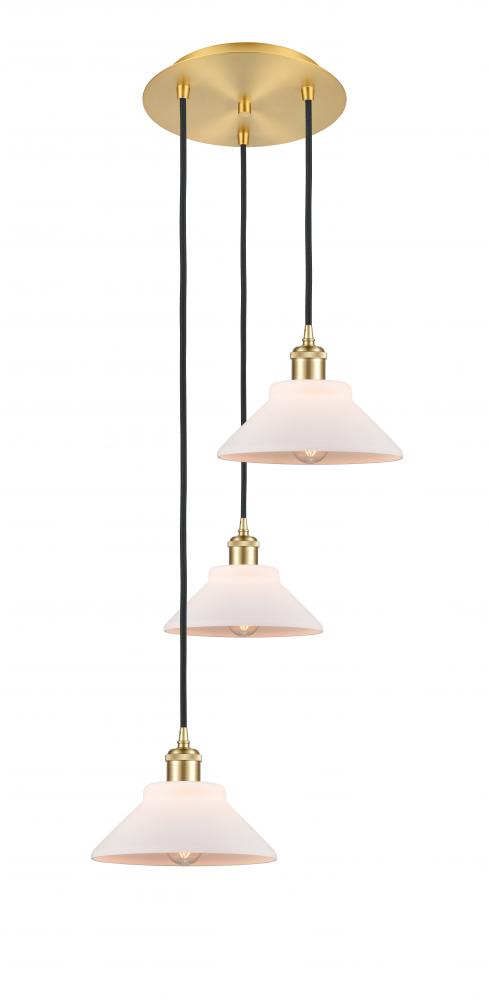 Orwell - 3 Light - 15 inch - Satin Gold - Cord Hung - Multi Pendant