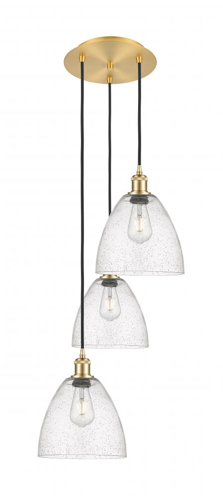 Bristol - 3 Light - 16 inch - Satin Gold - Cord Hung - Multi Pendant