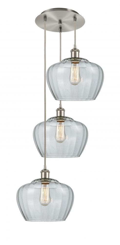 Fenton - 3 Light - 18 inch - Brushed Satin Nickel - Cord Hung - Multi Pendant