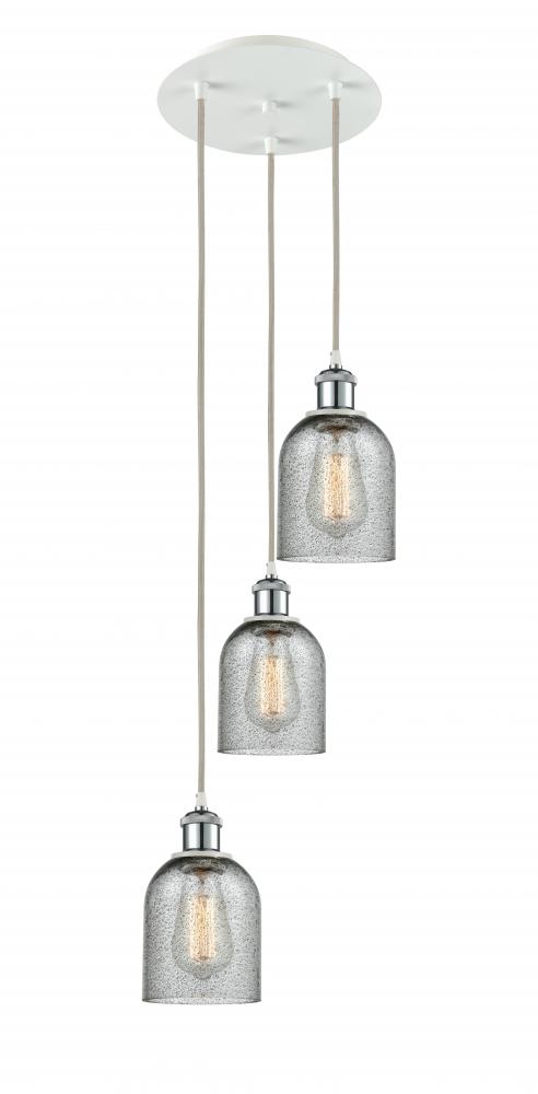 Caledonia - 3 Light - 12 inch - White Polished Chrome - Cord Hung - Multi Pendant