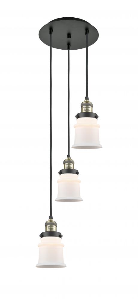 Canton - 3 Light - 12 inch - Black Antique Brass - Cord hung - Multi Pendant