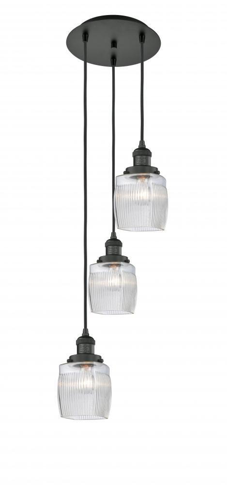 Colton - 3 Light - 12 inch - Matte Black - Cord hung - Multi Pendant