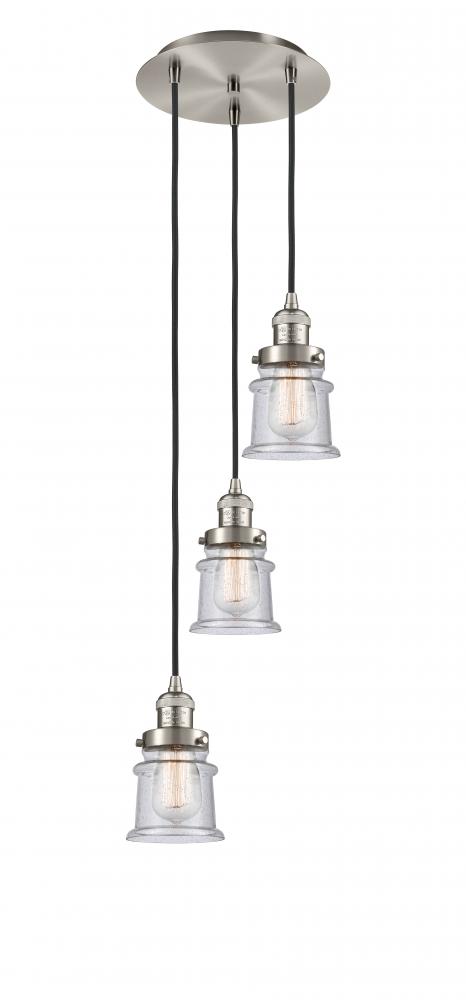 Canton - 3 Light - 12 inch - Brushed Satin Nickel - Cord hung - Multi Pendant