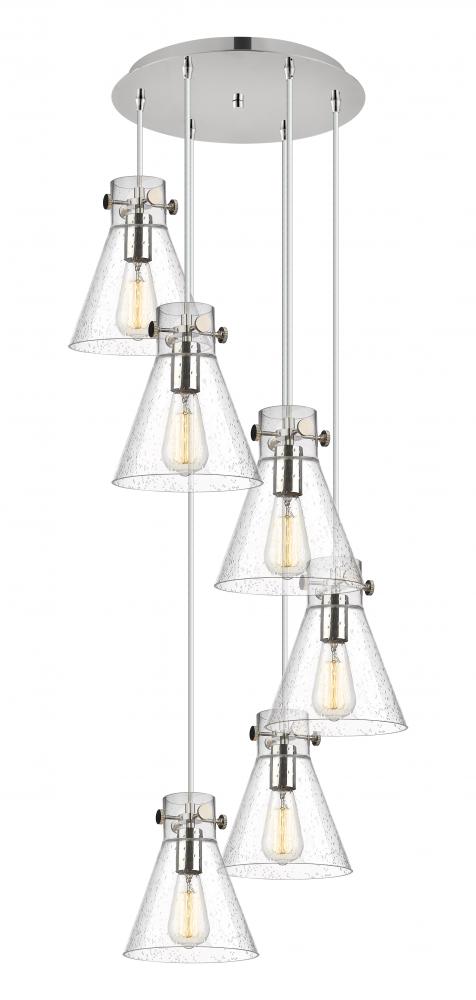 Newton Cone - 6 Light - 19 inch - Polished Nickel - Multi Pendant