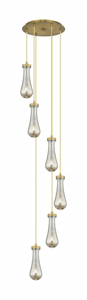 Owego - 6 Light - 16 inch - Brushed Brushed Brass - Multi Pendant