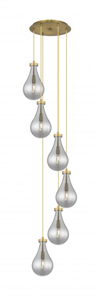 Owego - 6 Light - 16 inch - Brushed Brass - Multi Pendant