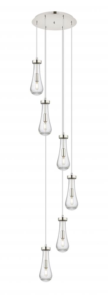 Owego - 6 Light - 16 inch - Brushed Polished Nickel - Multi Pendant