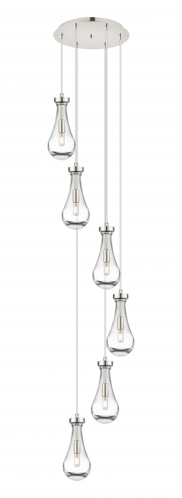 Owego - 6 Light - 16 inch - Polished Nickel - Multi Pendant