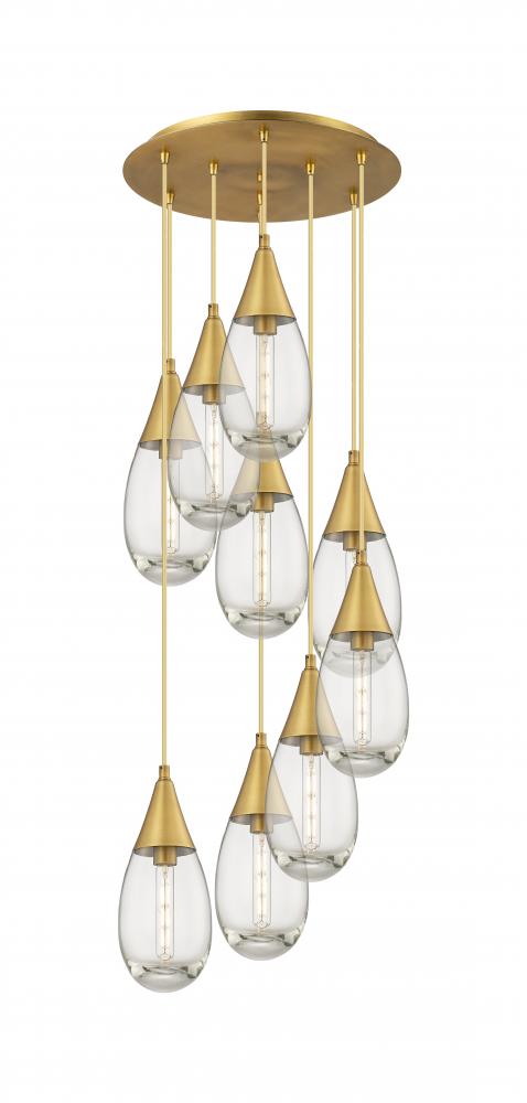 Malone - 9 Light - 20 inch - Brushed Brass - Multi Pendant