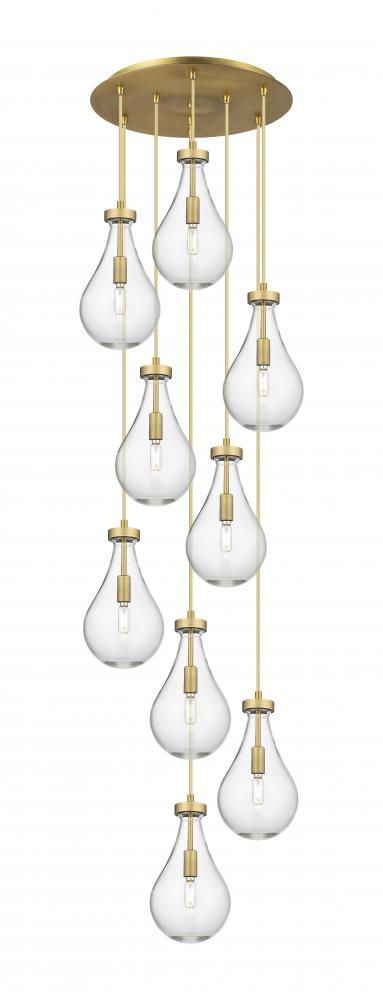 Owego - 9 Light - 19 inch - Brushed Brass - Multi Pendant