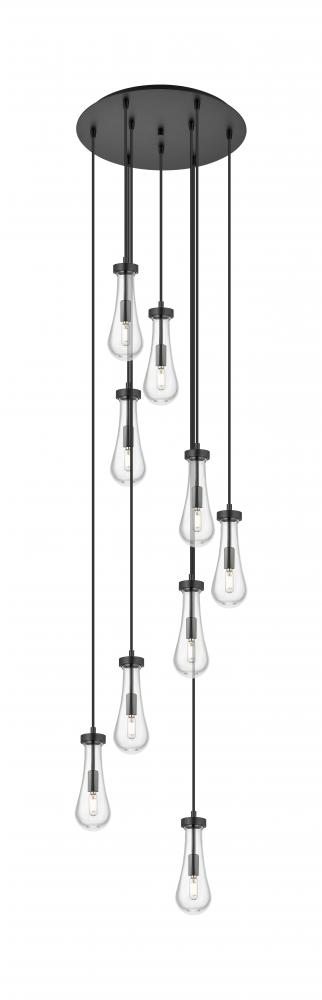 Owego - 9 Light - 19 inch - Matte Black - Multi Pendant