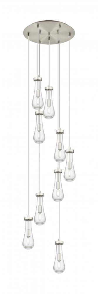 Owego - 9 Light - 19 inch - Brushed Satin Nickel - Multi Pendant