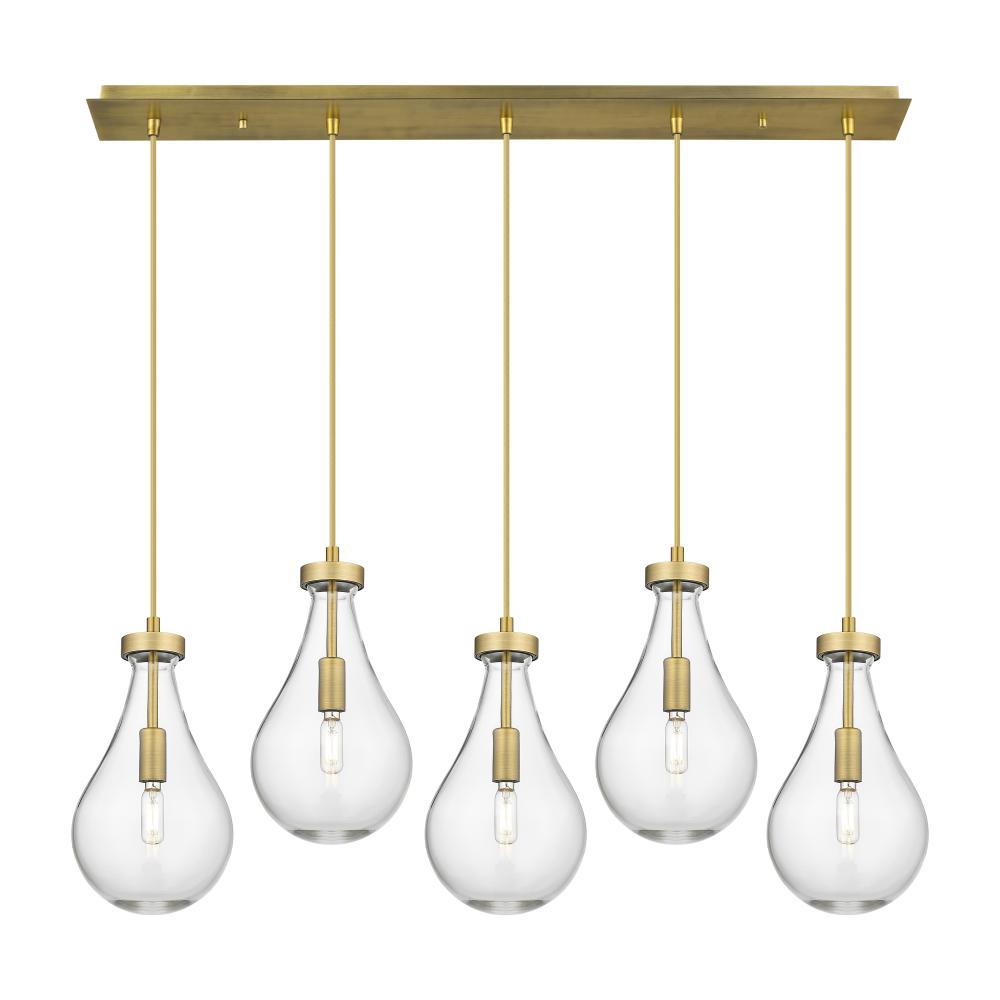 Owego - 5 Light - 37 inch - Brushed Brass - Linear Pendant