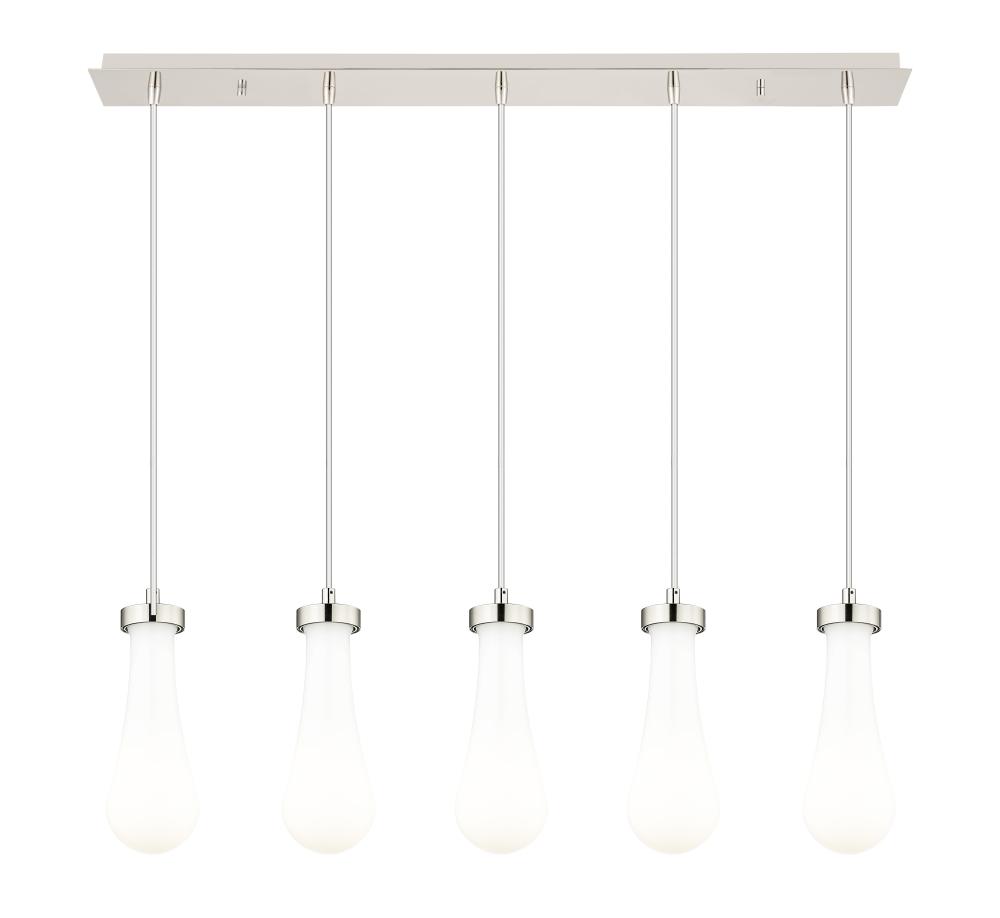 Owego - 5 Light - 37 inch - Brushed Polished Nickel - Linear Pendant