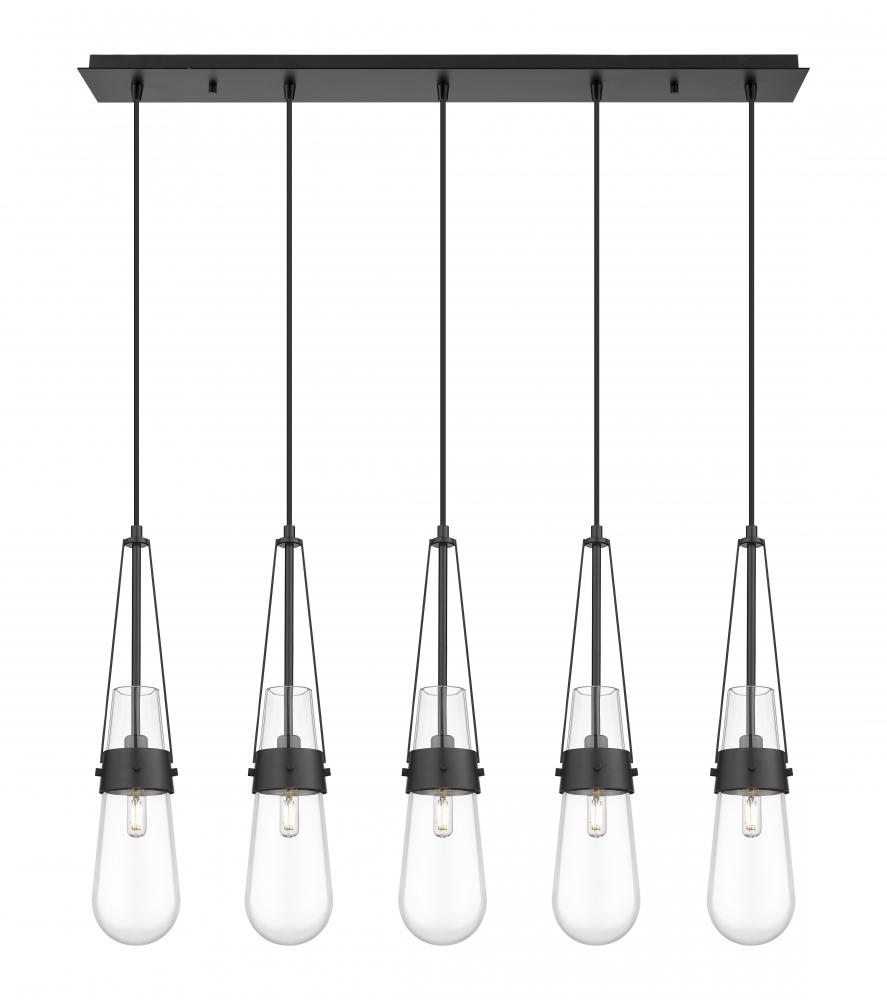 Milan - 5 Light - 36 inch - Matte Black - Linear Pendant