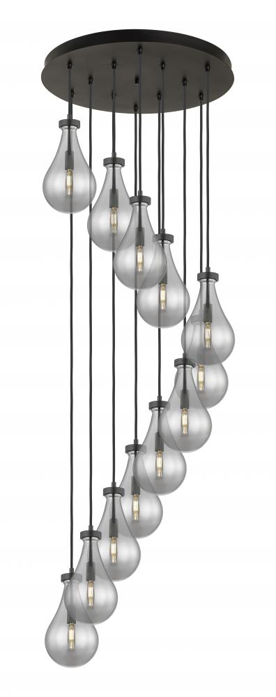 Owego - 12 Light - 24 inch - Matte Black - Multi Pendant