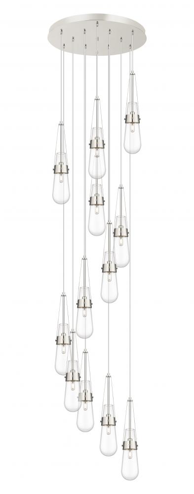 Milan - 12 Light - 24 inch - Polished Nickel - Multi Pendant