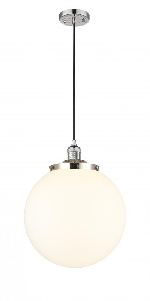 Beacon - 1 Light - 14 inch - Polished Nickel - Cord hung - Mini Pendant