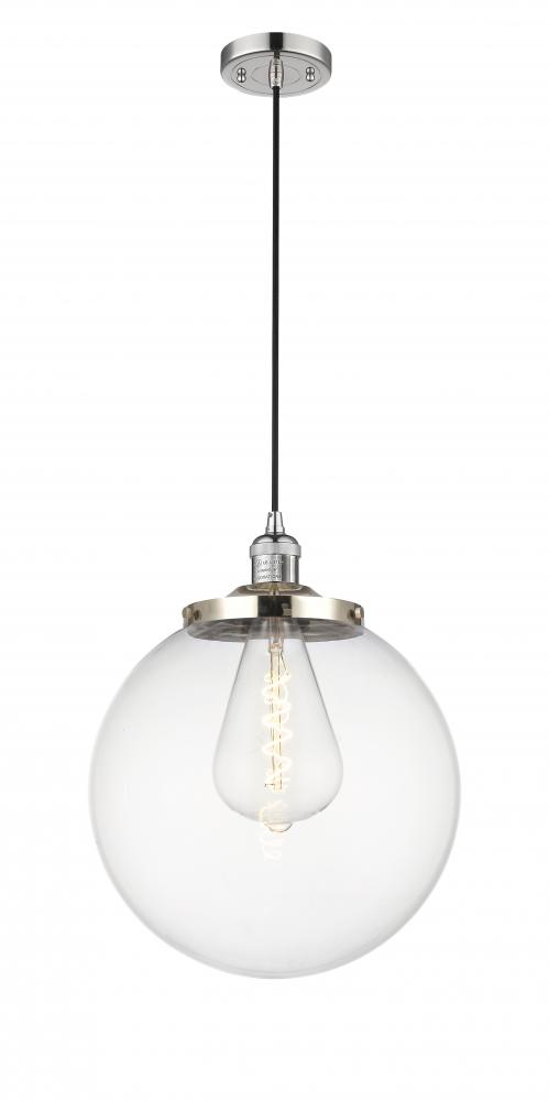 Beacon - 1 Light - 14 inch - Polished Nickel - Cord hung - Mini Pendant