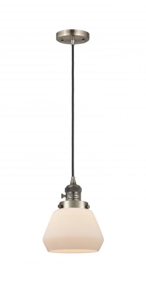 Fulton - 1 Light - 7 inch - Antique Brass - Cord hung - Mini Pendant